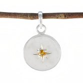 Alina Trendy Fashion Pendants India - Silver Star Charm Citrine Yellow Yellow