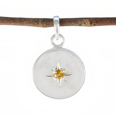 Alina Trendy Fashion Pendants India - Silver Star Charm Citrine Yellow Yellow