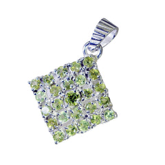 Lorena Trendy Gemstone Jewelry Pendant in Silver