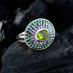 Zoey Trendy Green Halo Ring with Gemstone Details