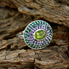 Zoey Trendy Green Halo Ring with Gemstone Details