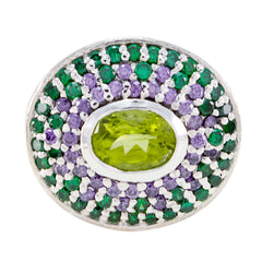 Zoey Trendy Green Halo Ring with Gemstone Details