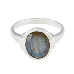 Joaquina Trendy Grey Solitaire Ring Labradorite Gray