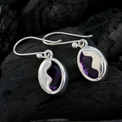 Lea Trendy Purple Earrings Online with Silver Setting