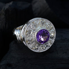 Zazlle Trendy Purple Gemstone Ring for Every Occasion