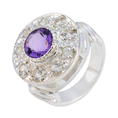 Zazlle Trendy Purple Gemstone Ring for Every Occasion Amethyst Purple