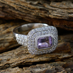 Marie Trendy Purple Halo Ring with Sparkling Crystals