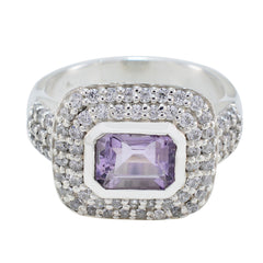 Marie Trendy Purple Halo Ring with Sparkling Crystals