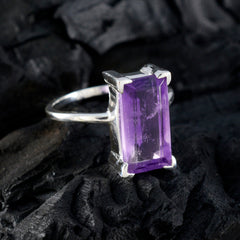 Hanna Trendy Purple Solitaire Ring with Silver Band