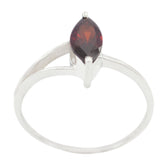Yuna Trendy Red Solitaire Ring Stylish Gemstone Jewelry Garnet Red