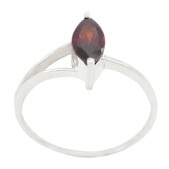 Yuna Trendy Red Solitaire Ring Stylish Gemstone Jewelry Garnet Red