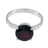 Bella Trendy Red Solitaire Ring with Elegant Design Garnet Red