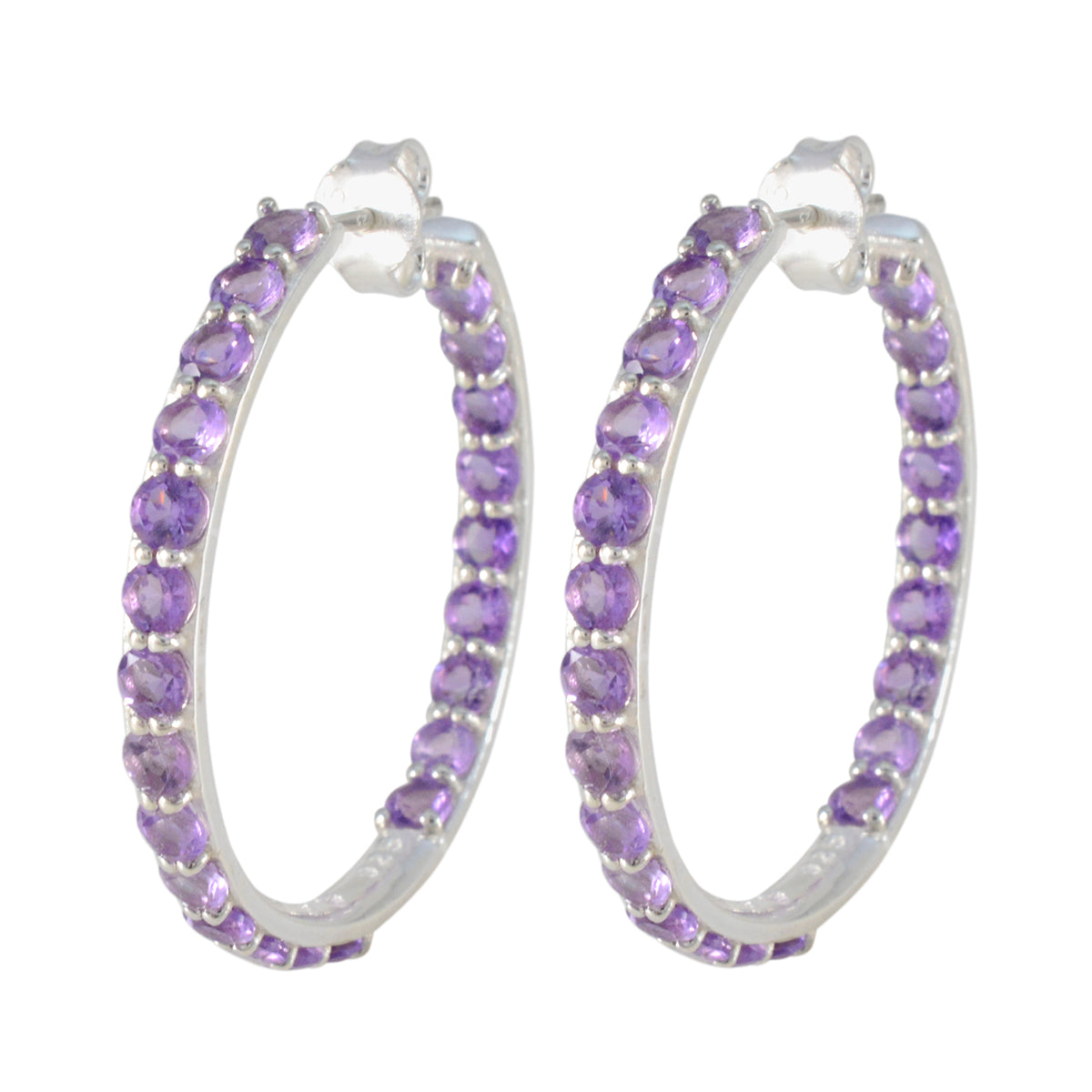 Scarlett Trendy Stud Earrings Online with Amethyst Stones Amethyst Purple Stud