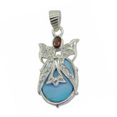 Hannah Trendy Turquoise Pendant with Silver Detailing Turquoise Turquoise Turquoise
