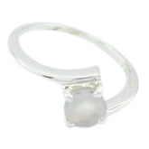 Zazlle Trendy White Solitaire Ring for Elegant Style Rainbow Moonstone White