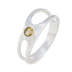 Xiu Trendy Yellow Solitaire Ring with Silver Band