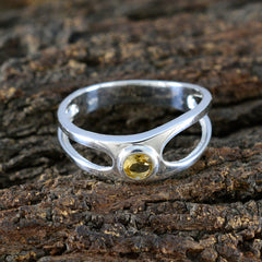 Xiu Trendy Yellow Solitaire Ring with Silver Band