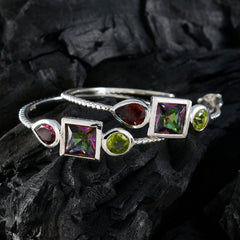 Jiwoo Trilogy Stud Earrings in Colorful Gemstones