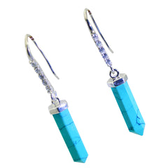 Isabella Turquoise Dangle Earrings with Silver Accents