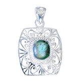 Chloe Turquoise Filigree Statement Pendant Turquoise Turquoise Turquoise