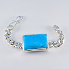 Pauline Turquoise Gemstone Bracelet with Silver Chain