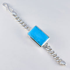 Pauline Turquoise Gemstone Bracelet with Silver Chain