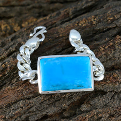 Pauline Turquoise Gemstone Bracelet with Silver Chain