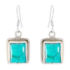 Emilia Turquoise Solitaire Dangle Earrings for Glam Turquoise Blue Dangle