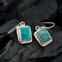 Emilia Turquoise Solitaire Dangle Earrings for Glam