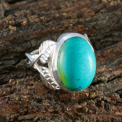 Mia Turquoise Solitaire Ring with Silver Band