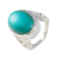 Mia Turquoise Solitaire Ring with Silver Band