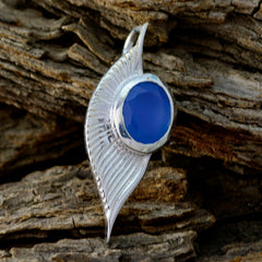 Isabella Unique Armor Design Pendant with Blue Gemstone