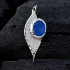 Isabella Unique Armor Design Pendant with Blue Gemstone