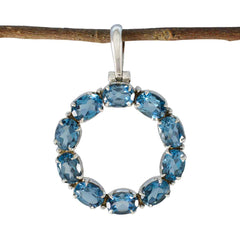 Lucia Unique Blue Gemstone Necklace Pendant Blue Topaz Blue Blue