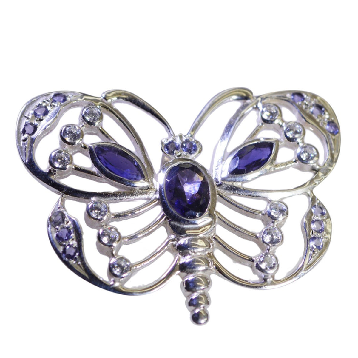 Joaquina Unique Engagement Pendant - Butterfly Design Iolite Blue Blue