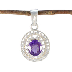 Sara Unique Fashion Necklaces: Amethyst Pendant Charm Amethyst Purple Purple