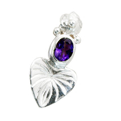 Gabriela Unique Gemstone Necklace Pendant - Amethyst Design