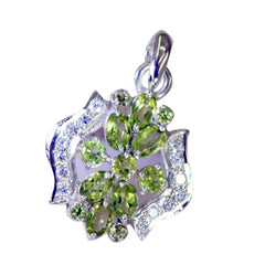 Aisha Unique Gemstone Pendant India with Green Stones