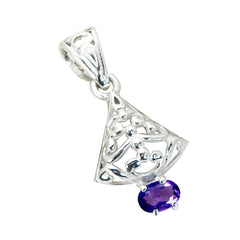 Lourdes Unique Gemstone Pendant in Silver - Elegant Design