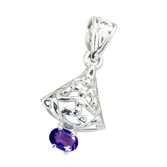 Lourdes Unique Gemstone Pendant in Silver - Elegant Design