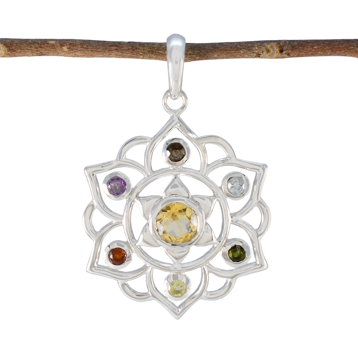 Maya Unique Gemstone Pendant for Everyday Elegance Multi Stone multicolor Multicolor
