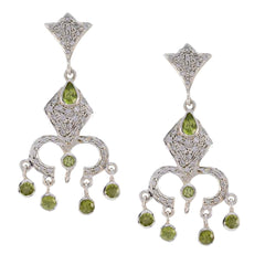Dewi Unique Green Stud Earrings for Chic Style Peridot Green Stud