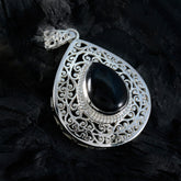 Aisha Unique Pendant Designs – Intricate Silver Pendant Black Onyx Black Black