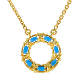 Yasmin Unique Pendant Necklace with Colorful Gemstones Turquoise Turquoise Turquoise