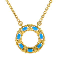 Yasmin Unique Pendant Necklace with Colorful Gemstones Turquoise Turquoise Turquoise