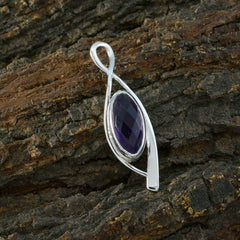 Julieta Unique Purple Necklace Pendant in Silver