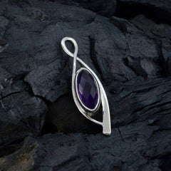 Julieta Unique Purple Necklace Pendant in Silver