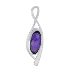 Julieta Unique Purple Necklace Pendant in Silver Amethyst Purple Purple