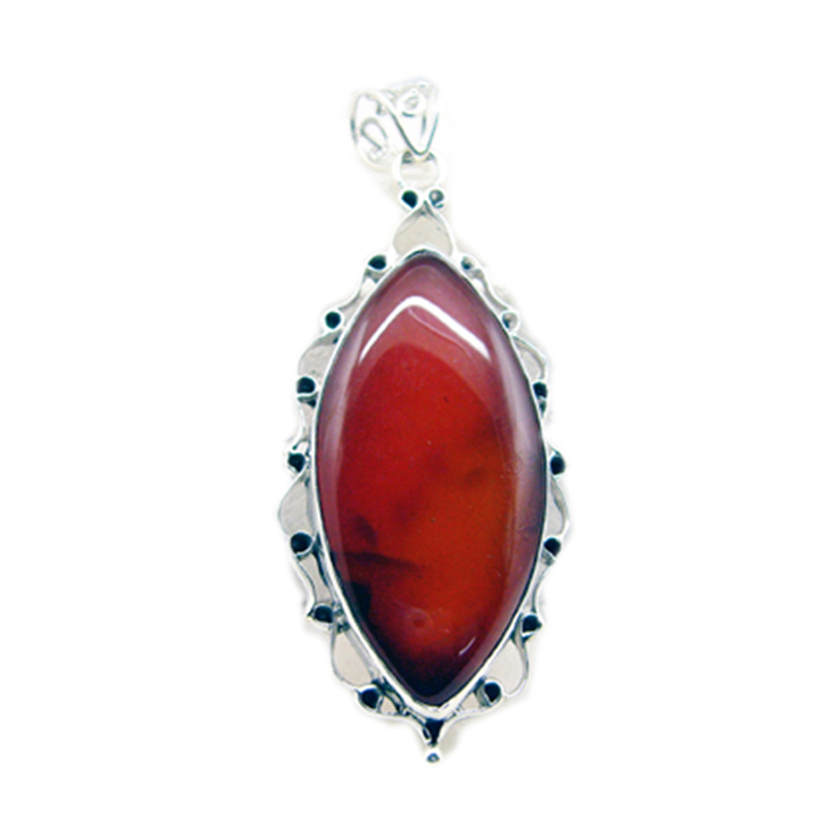 Bianca Unique Rope Wire Pendant with Red Gemstone Red Onyx Red Red