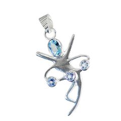 Unique Silver Pendant India with Colorful Gemstones